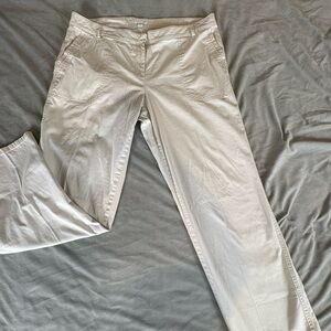 J. Jill Live-In Chino Pants Womens 14 Missy Ivory Straight Leg Stretch Casual